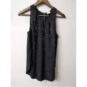 Aritzia Wilfred Black Floral Sleeveless Tank Top Women Sz S Fairy Witchy Gothic